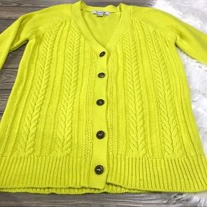 Forever 21 | Lime Green Neon Knit Cardigan Large